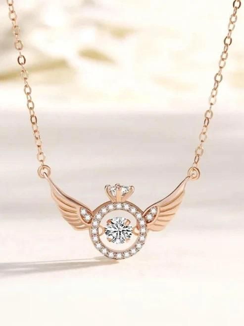 Rose Gold Angel Wings Pendant Chain